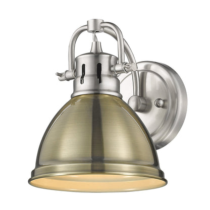 Golden Lighting Duncan 1-Light Bath Vanity In Pewter With Aged Brass
