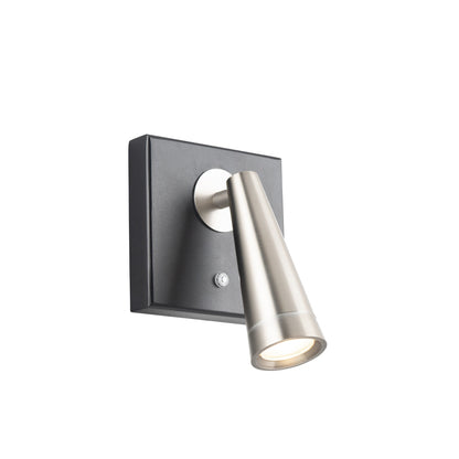  Arne LED Swing Arm Wall Lamp In Black & Brushed Nickel