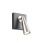  Arne LED Swing Arm Wall Lamp In Black & Brushed Nickel