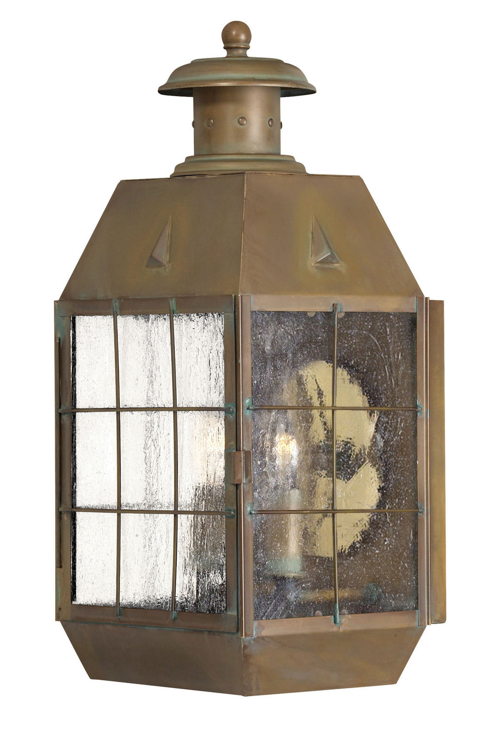  Nantucket Large Wall Mount Lantern In Aged Brass