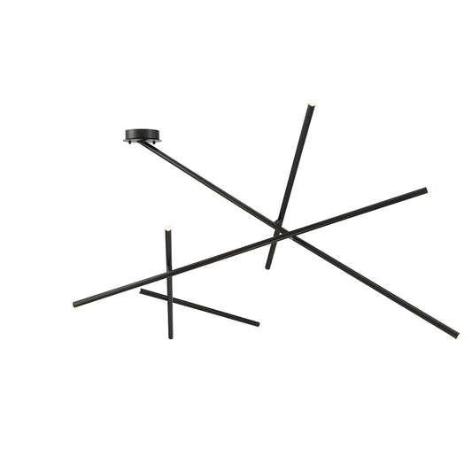  Crossroads 9-Light Flush Mount In Black