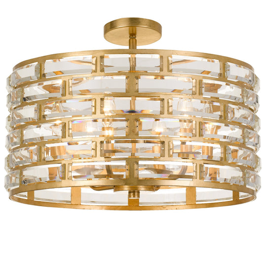 Meridian 6-Light Ceiling Mount In Antique Gold
