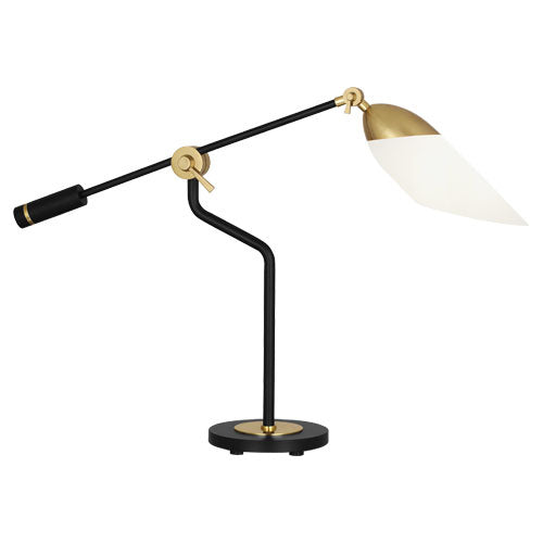  Ferdinand 1-Light Table Lamp In Matte Black Painted With Modern Brass