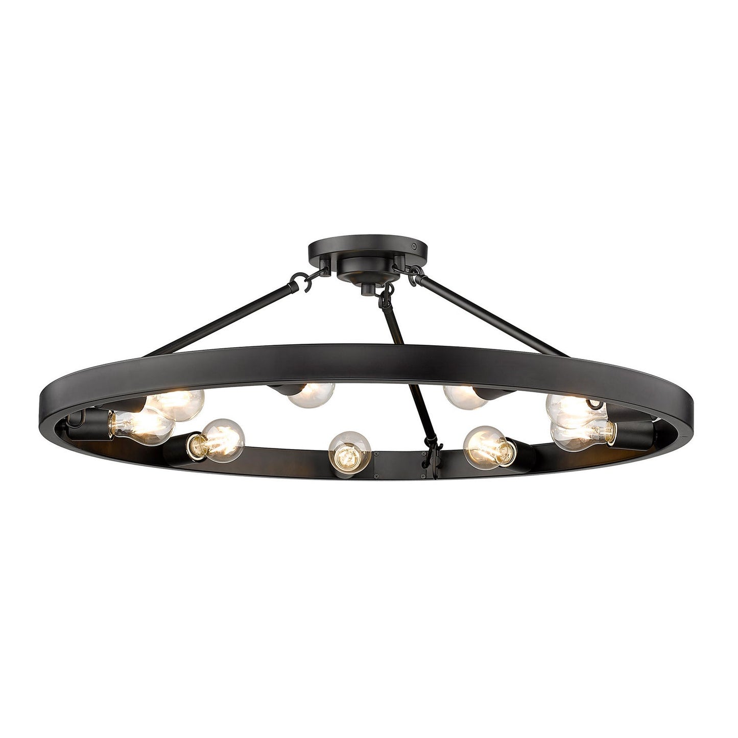 Golden Lighting 9-Light Semi-Flush Mount In Matte Black
