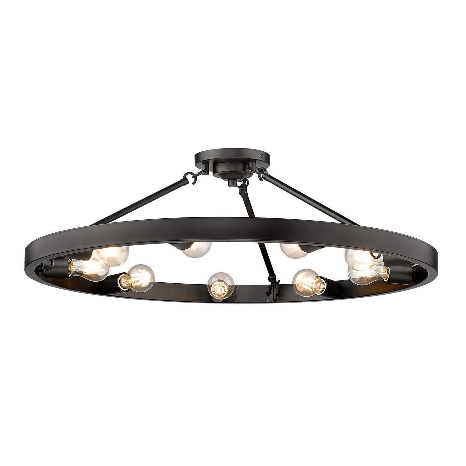 Golden Lighting 9-Light Semi-Flush Mount In Matte Black