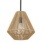 Golden Lighting Valentina Medium Pendant In Matte Black With Natural Raphia Rope