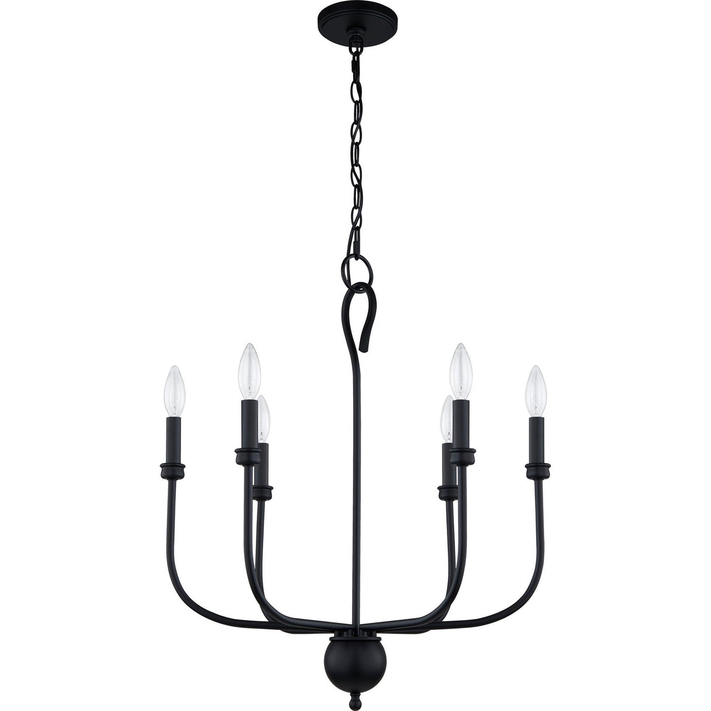  Blanche 6-Light Chandelier In Matte Black