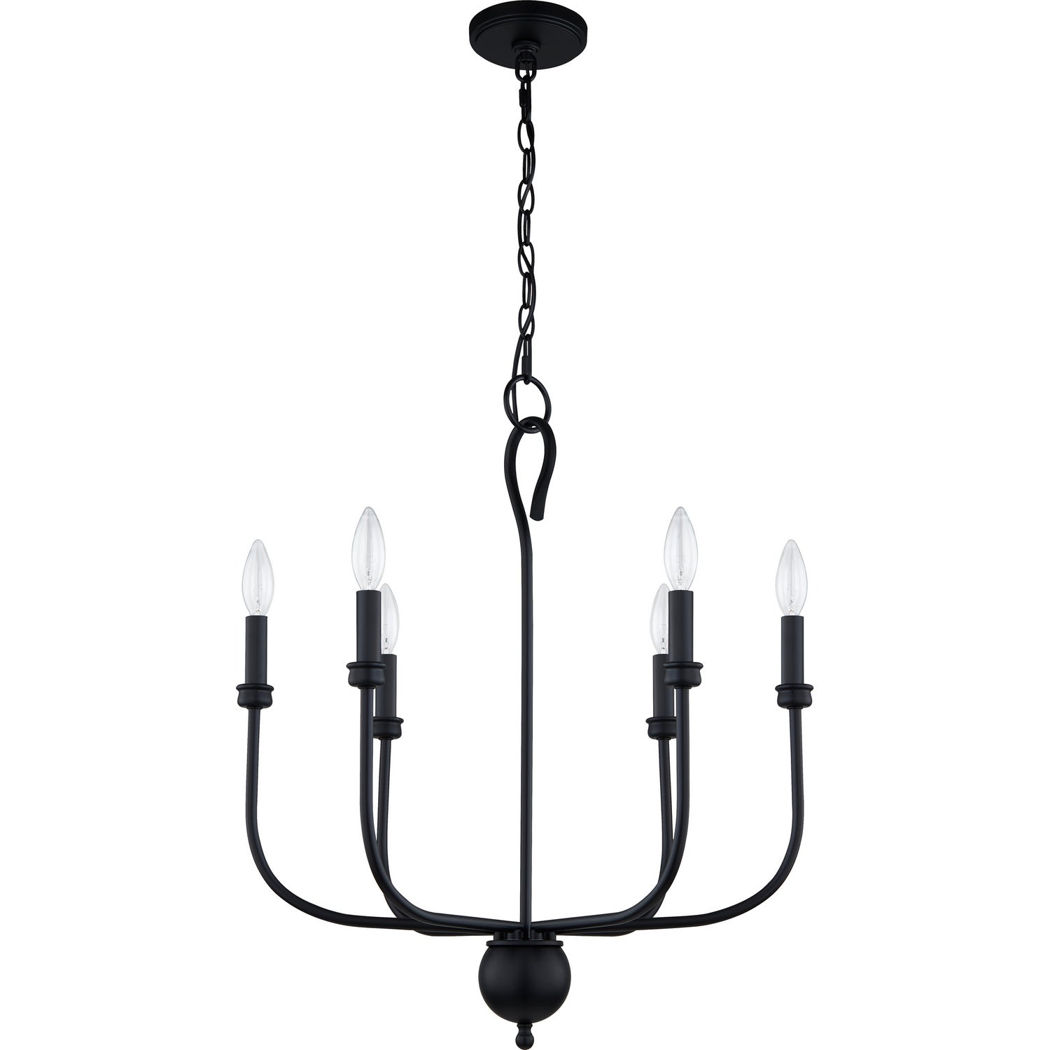  Blanche 6-Light Chandelier In Matte Black