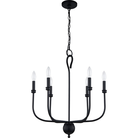  Blanche 6-Light Chandelier In Matte Black