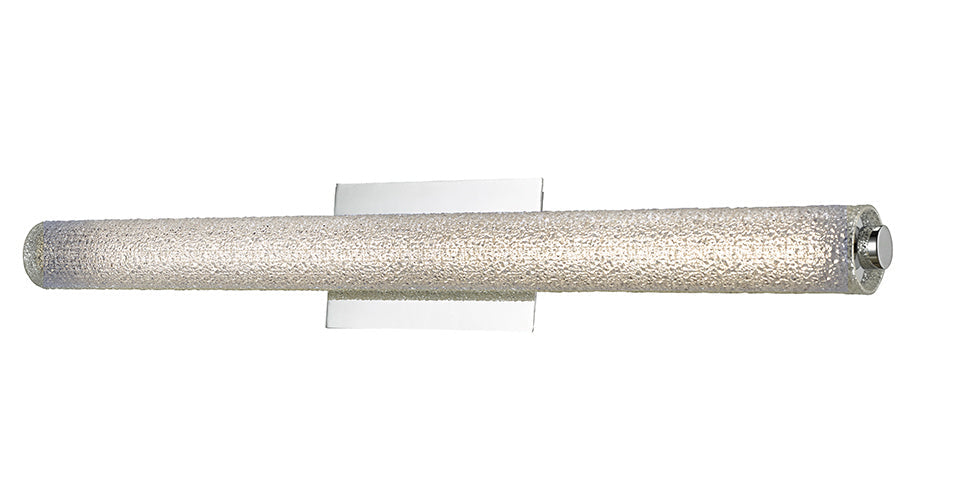  Radius 31" Hand Blown Diamond Glass Tube LED Vanity Light In Brushed Nickel