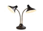 Ascot 2-Light Desk Lamp In Black & Antique Brass