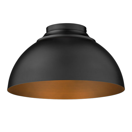 Golden Lighting 3-Light Flush Mount In Matte Black