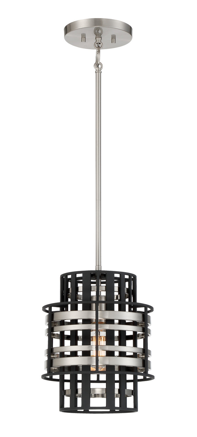  Presten 1-Light Mini Pendant In Brushed Nickel With Sand Coal
