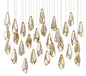  Glace 30-Light Pendant In Painted Silver & Antique Brass