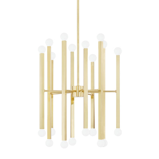  Dona 20 Light Chandelier In Aged Brass