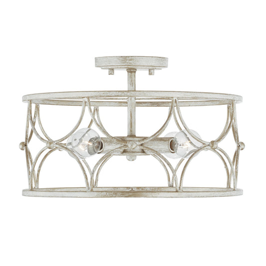  Ricci 4-Light Semi-Flush Mount In Winter White