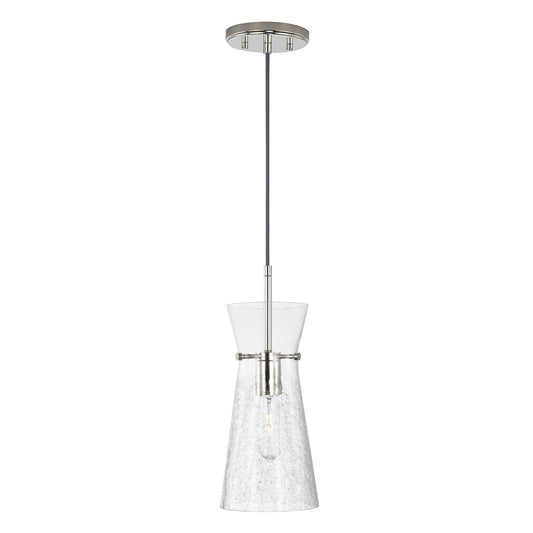  Mila 1-Light Pendant In Polished Nickel