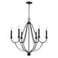  Bentley Six Light Chandelier In Black Iron