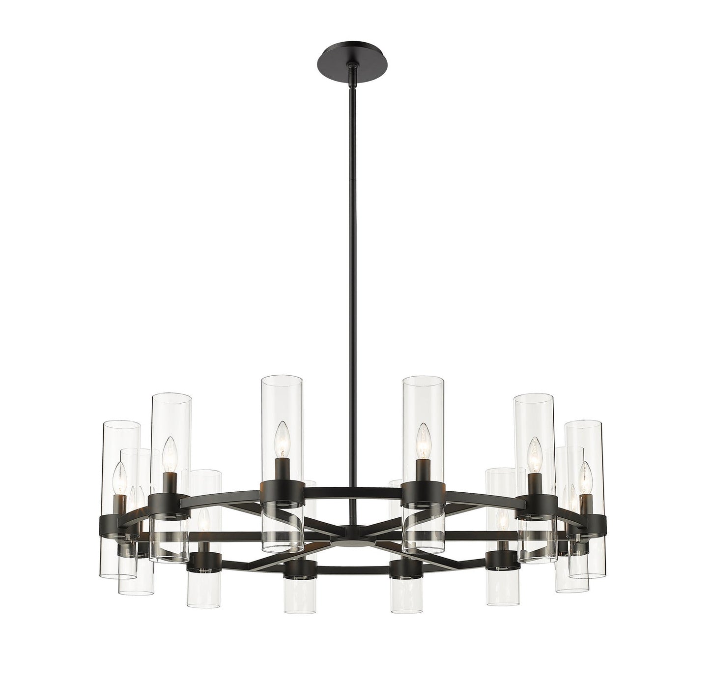 Z-LIte Datus 12 Light Chandelier In Matte Black