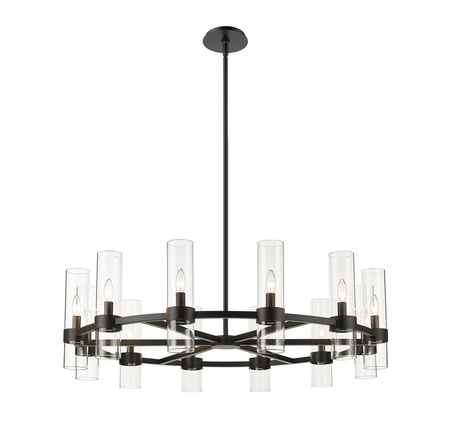 Z-LIte Datus 12 Light Chandelier In Matte Black