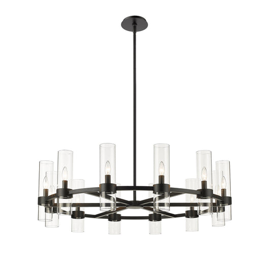 Z-LIte Datus 12 Light Chandelier In Matte Black