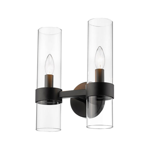 Z-LIte Datus 2-Light Wall Sconce In Matte Black