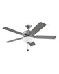  Metro Illuminated 52" Ceiling Fan In Brushed Nickel