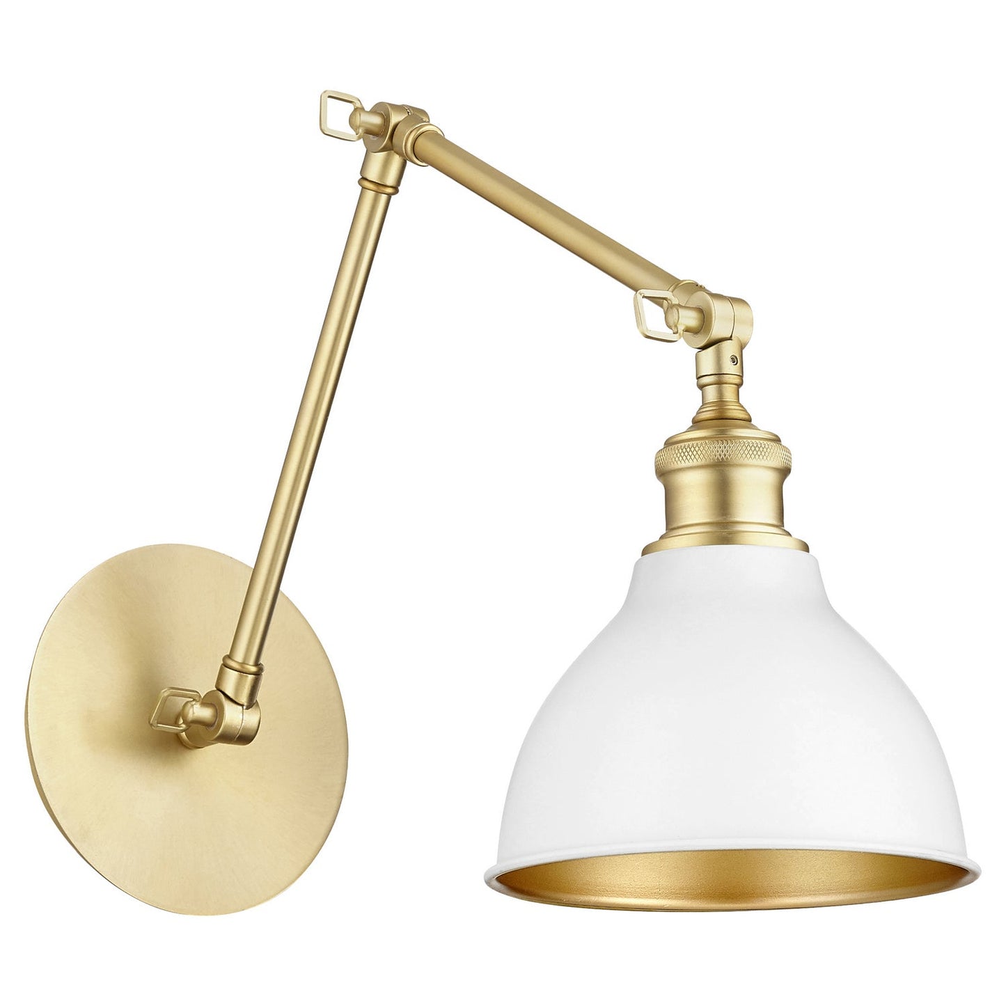  Wall Mount In Aged Brass With Studio White