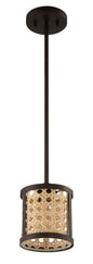  Malaya One Light Mini Pendant In Aged Bronze Brushed