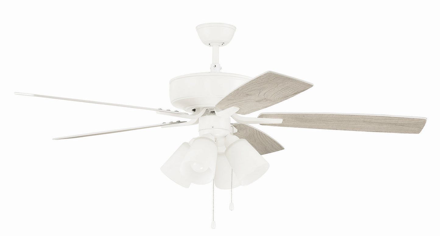  Pro Plus 114 White 4-Light Kit 52" Ceiling Fan In White