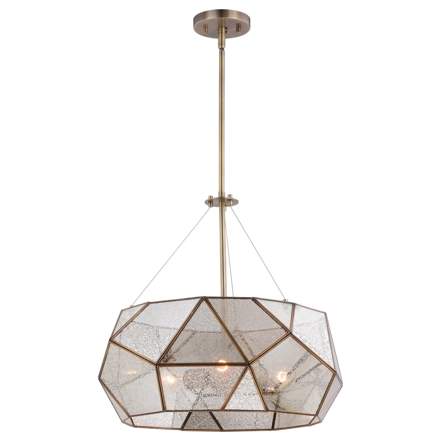  Euclid 3-Light Pendant In Aged Brass
