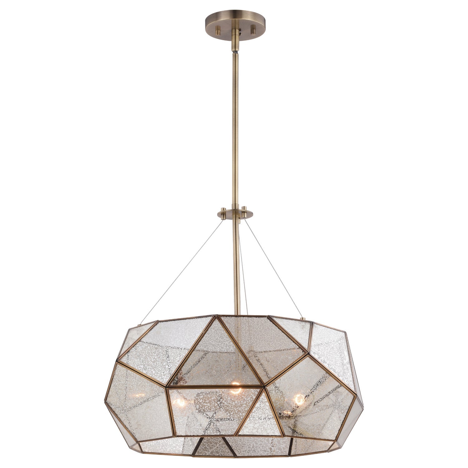  Euclid 3-Light Pendant In Aged Brass