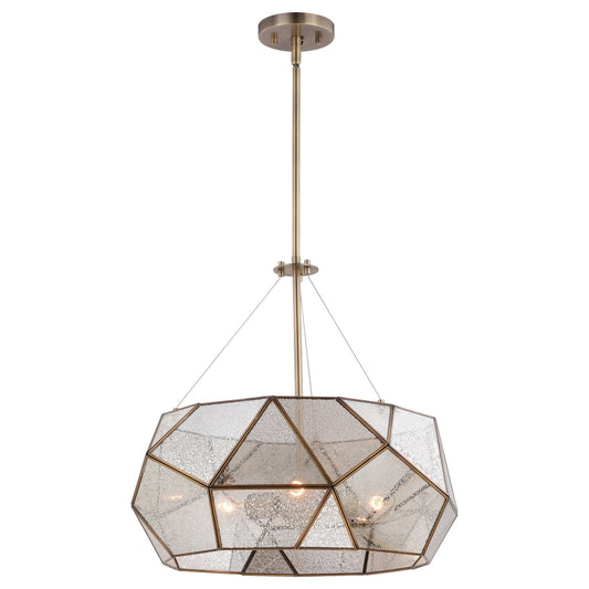  Euclid 3-Light Pendant In Aged Brass