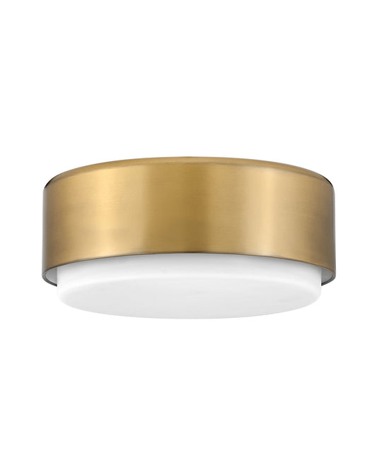  Cedric Two Light Flush Mount In Lacquered Brass