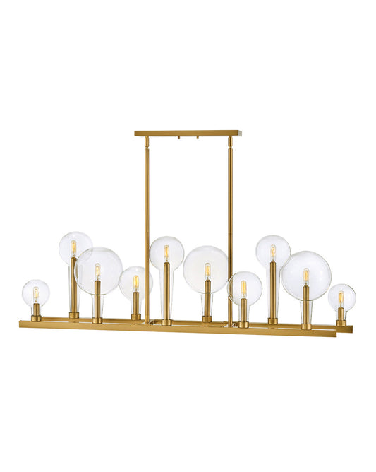  Alchemy Ten Light Linear Chandelier In Lacquered Brass