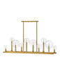  Alchemy Ten Light Linear Chandelier In Lacquered Brass