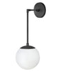  Warby One Light Wall Sconce In Black With White Glass