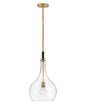  Ziggy One Light Pendant In Heritage Brass With Clear Glass