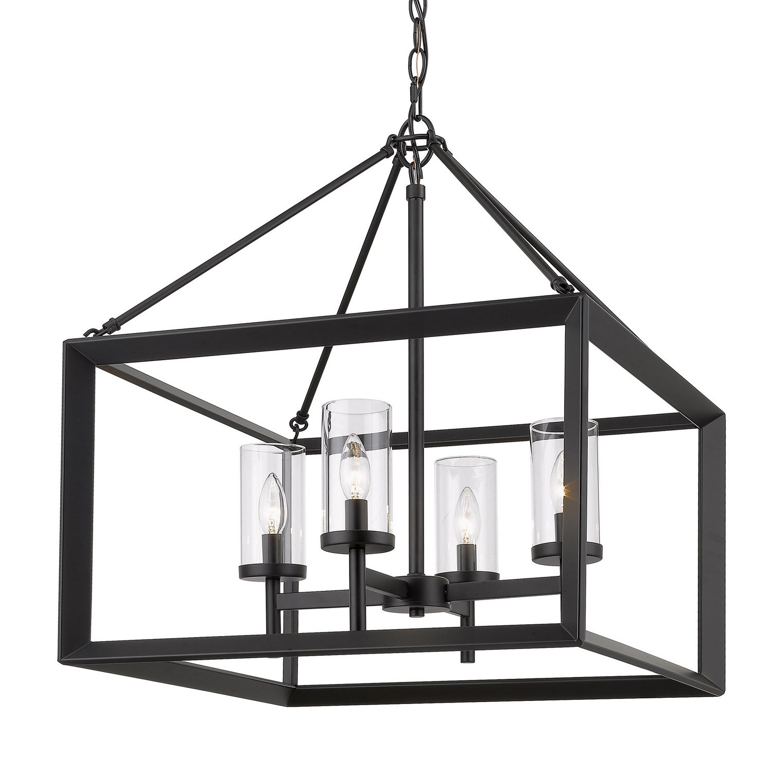 Golden Lighting 4-Light Chandelier In Matte Black
