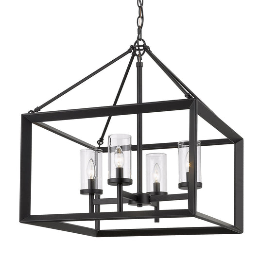 Golden Lighting 4-Light Chandelier In Matte Black