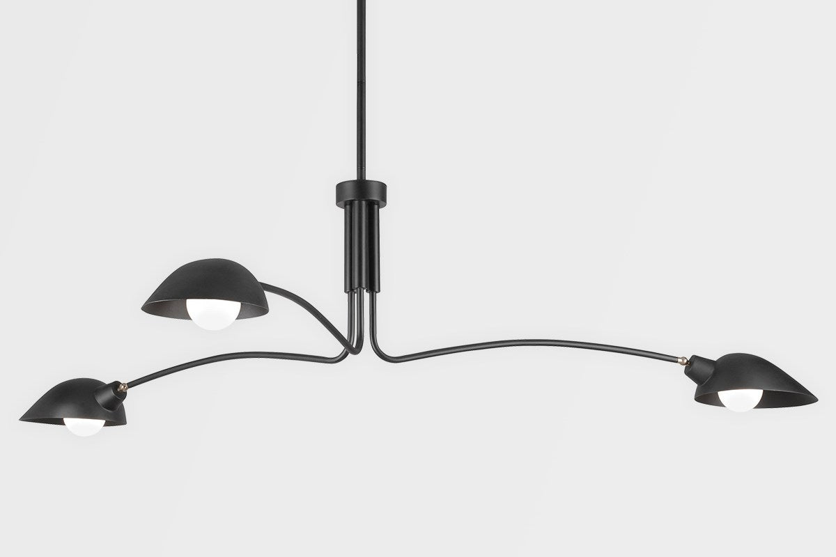  Leo 3-Light Pendant In Satin Black