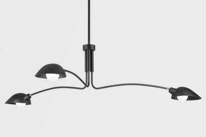  Leo 3-Light Pendant In Satin Black
