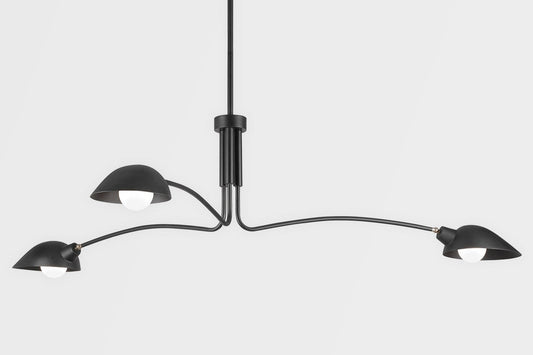  Leo 3-Light Pendant In Satin Black