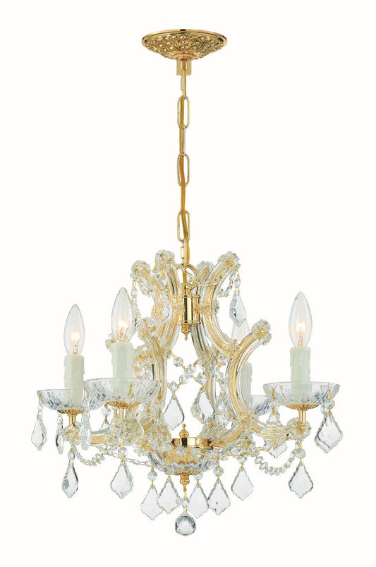  Maria Theresa 4-Light Mini Chandelier In Gold