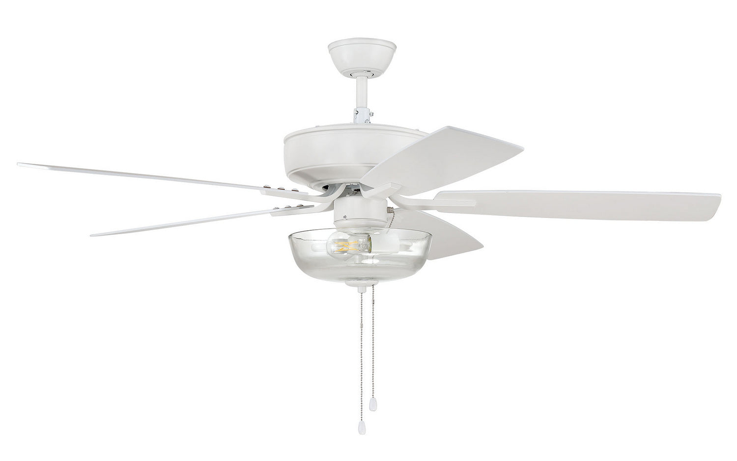  Pro Plus 101 Clear Bowl Light Kit 52" Ceiling Fan In White