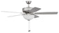  Pro Plus 211 White Bowl Light Kit 52" Ceiling Fan In Brushed Satin Nickel
