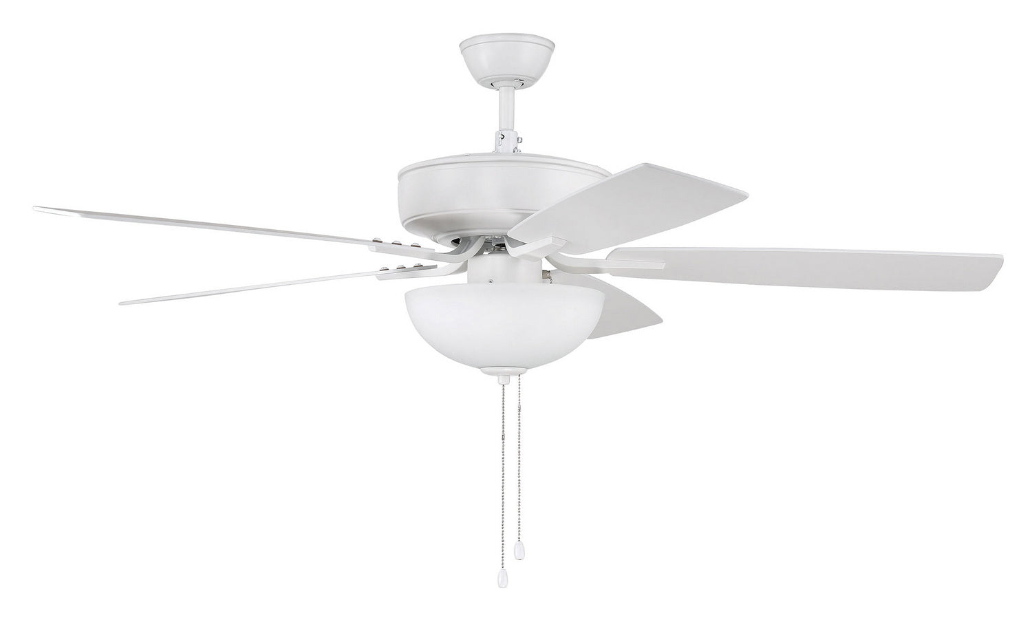  Pro Plus 211 White Bowl Light Kit 52" Ceiling Fan In White