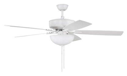  Pro Plus 211 White Bowl Light Kit 52" Ceiling Fan In White