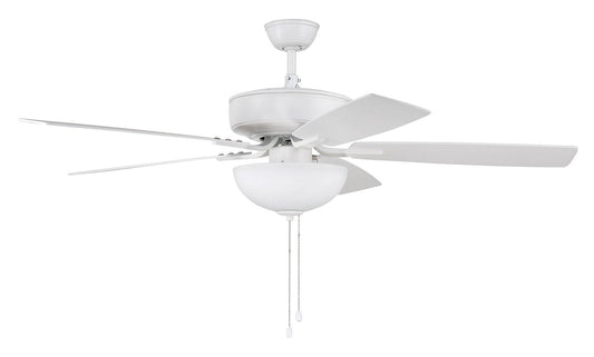  Pro Plus 211 White Bowl Light Kit 52" Ceiling Fan In White