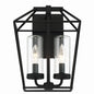  Bastille 2-Light Outdoor Wall Sconce In Satin Black